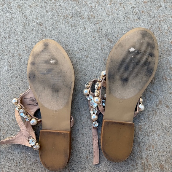 Steve Madden Tan and Gold Embellished Sandals - Picture 3 of 3